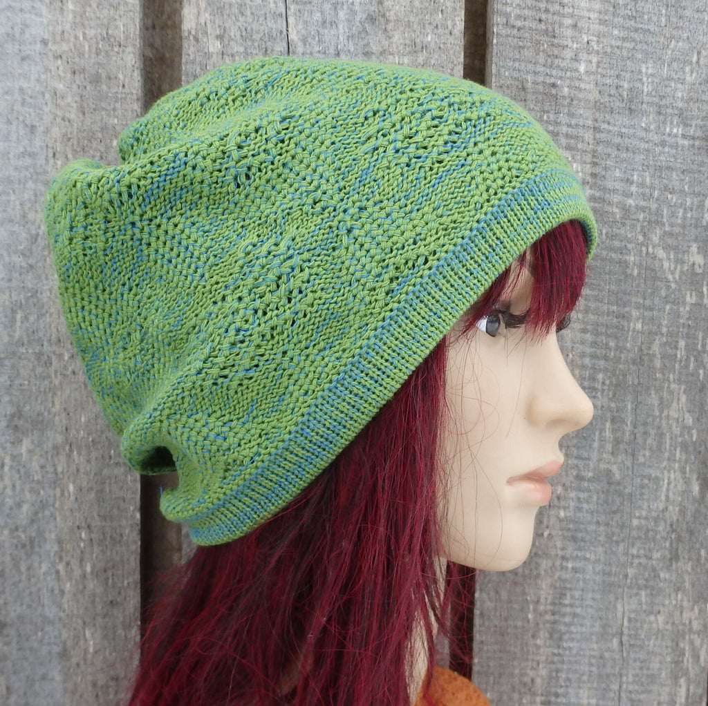 knit black cotton hat, knitted thin lace summer hat