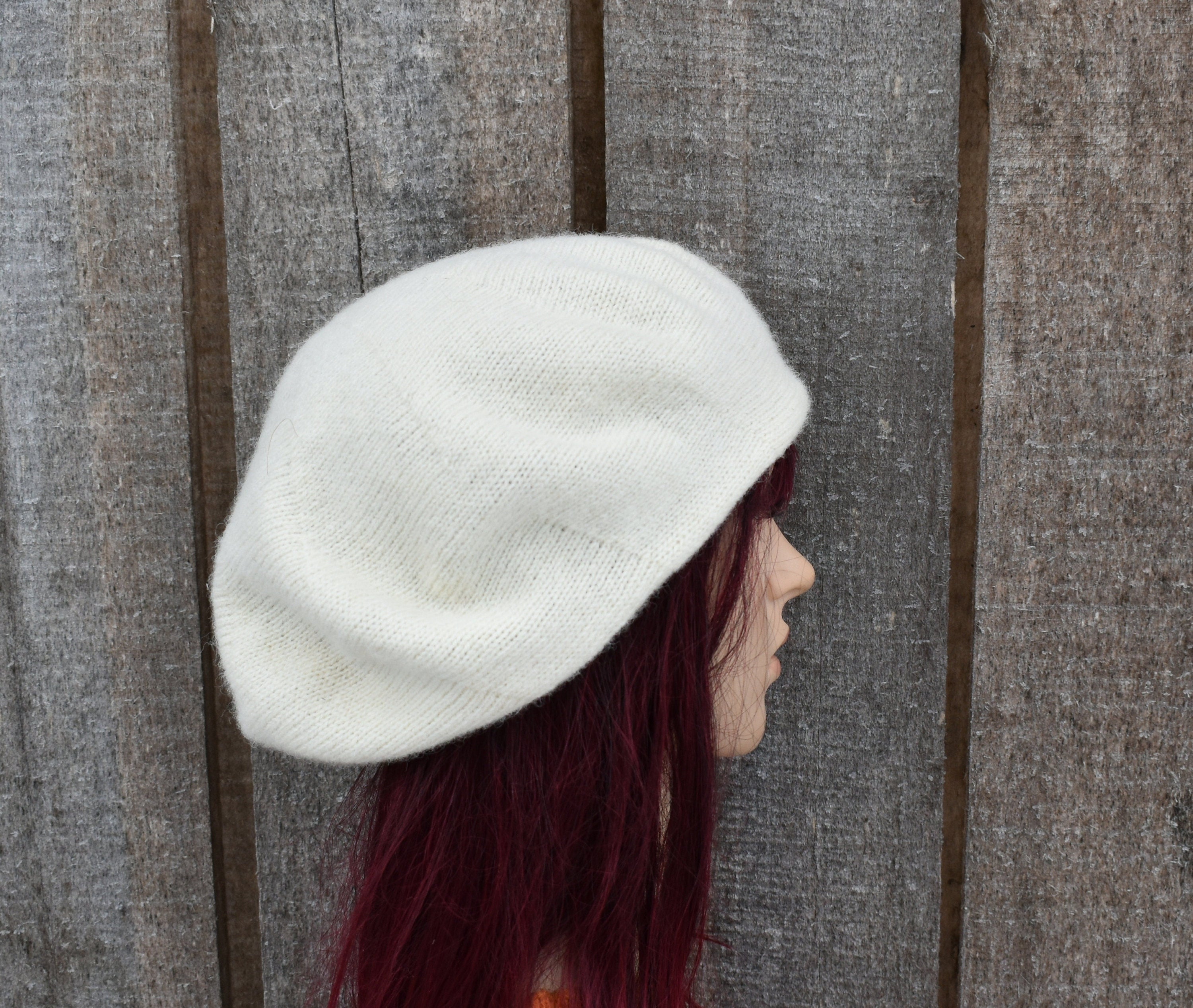 Cozy Wool Beret: Handmade Knit Women Hat - Slouchy French Style