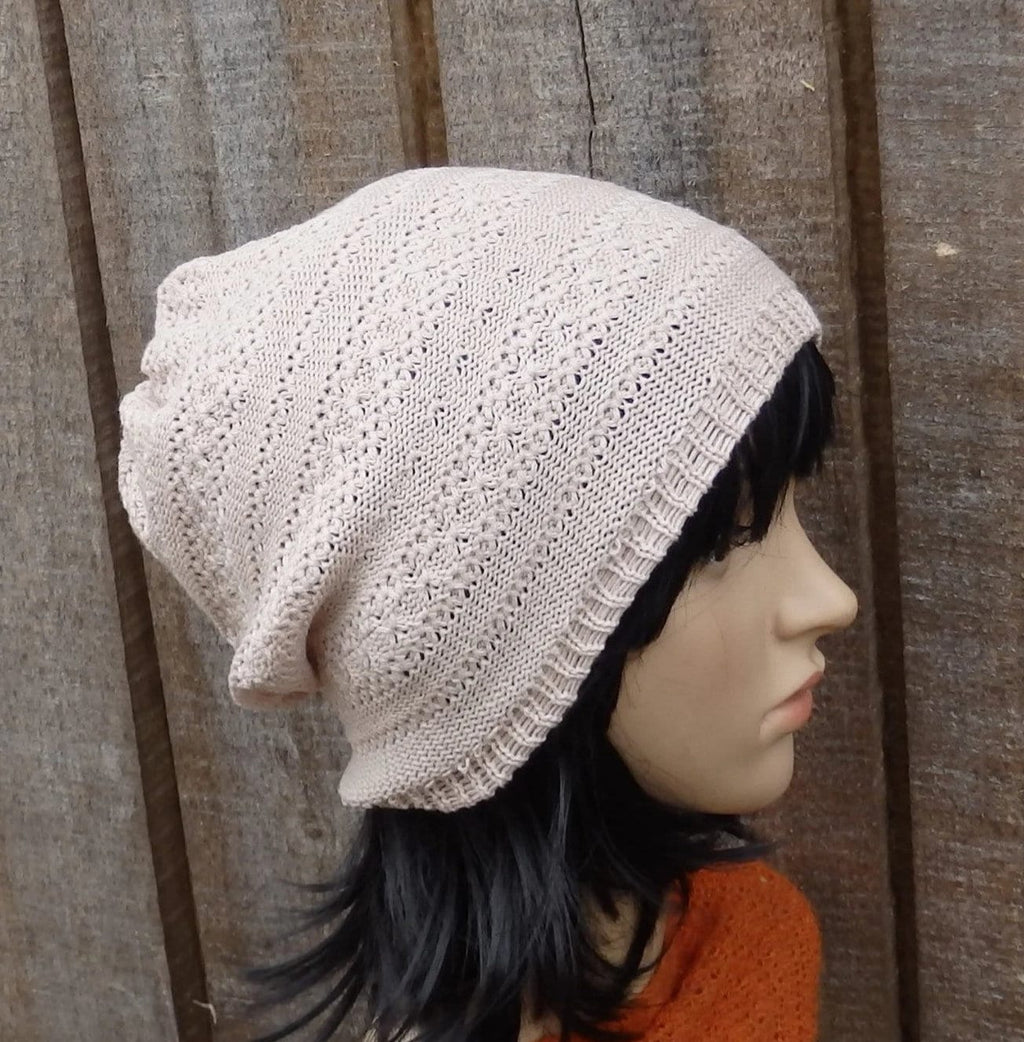 Gestrickte Baumwoll-Sommermütze, dunkelrote Baumwollmütze, Strickmütze