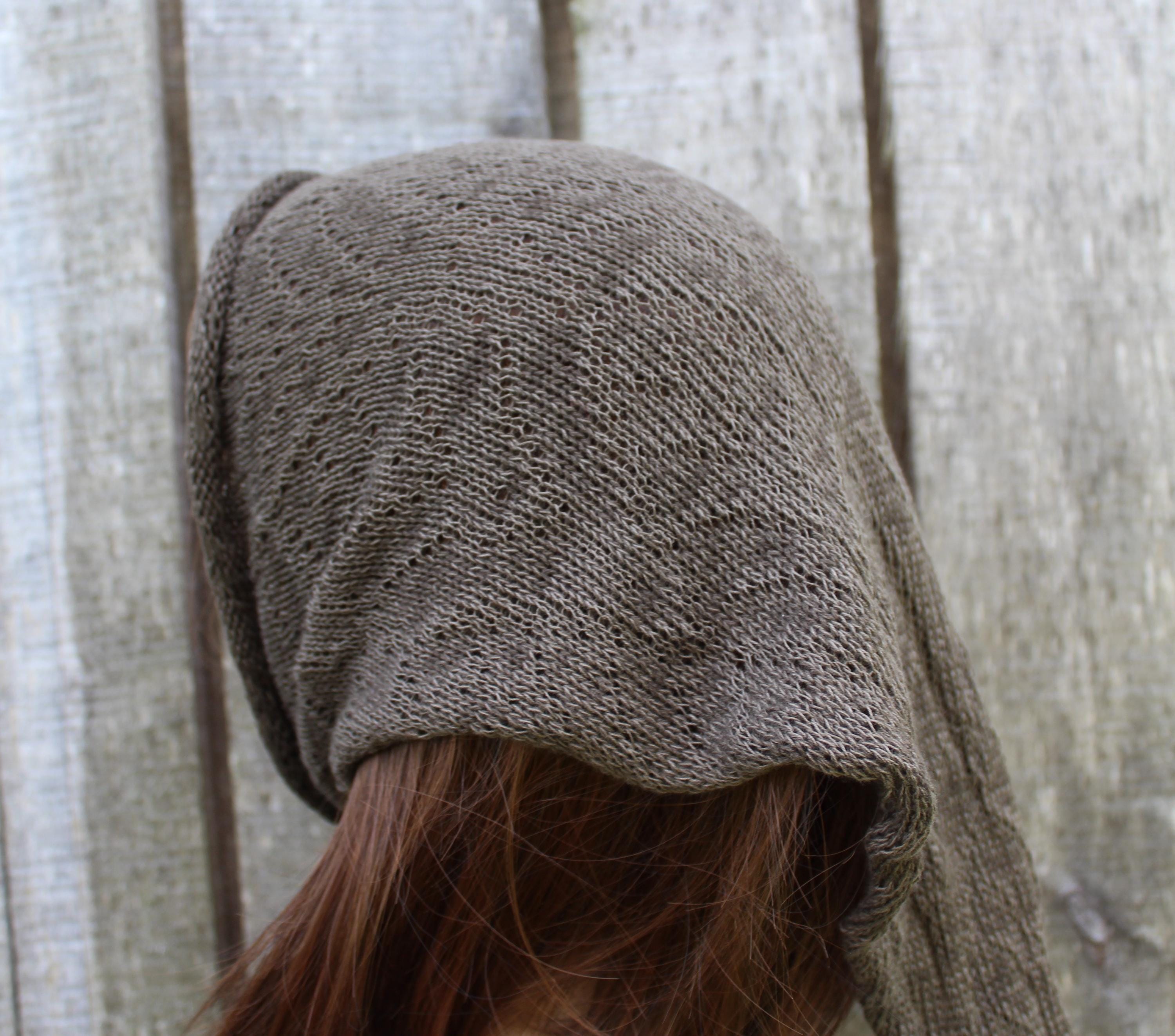 knit khaky cotton wool Kerchief / Headscarf