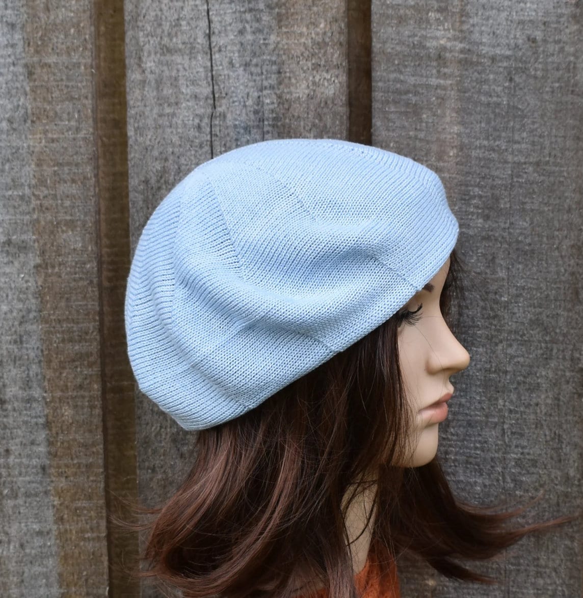 Plaid Cotton French Beret: Lightweight Breathable Knit Hat
