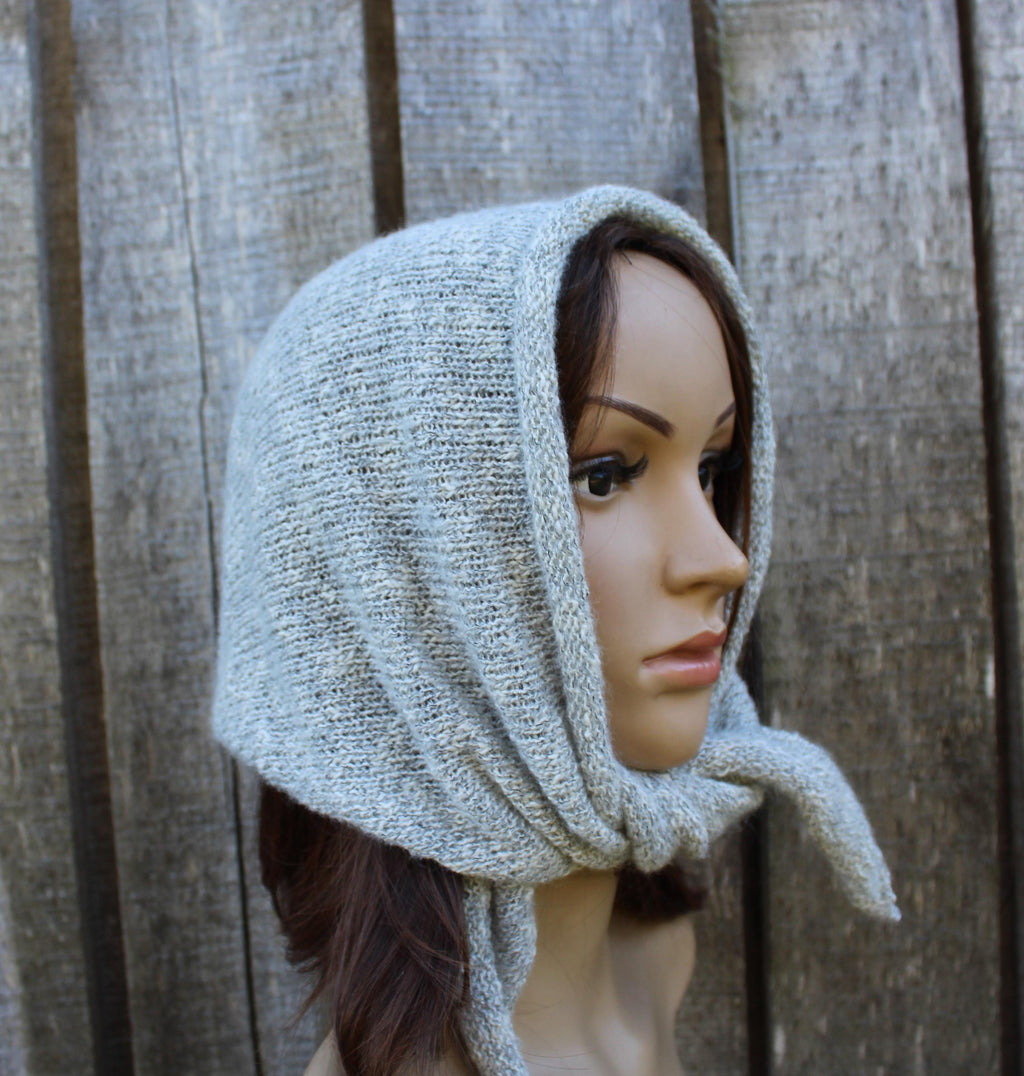 Luxurious Merino Wool Knit Kerchief / Headscarf