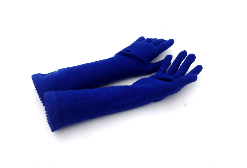 Pair of blue gloves on a white background
