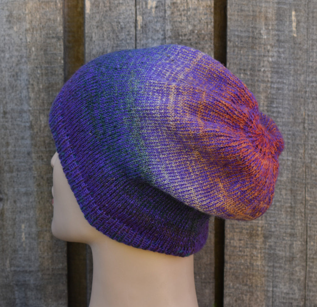 Handmade Wool Mohair Knit Beanie: Colorful Winter Hat.