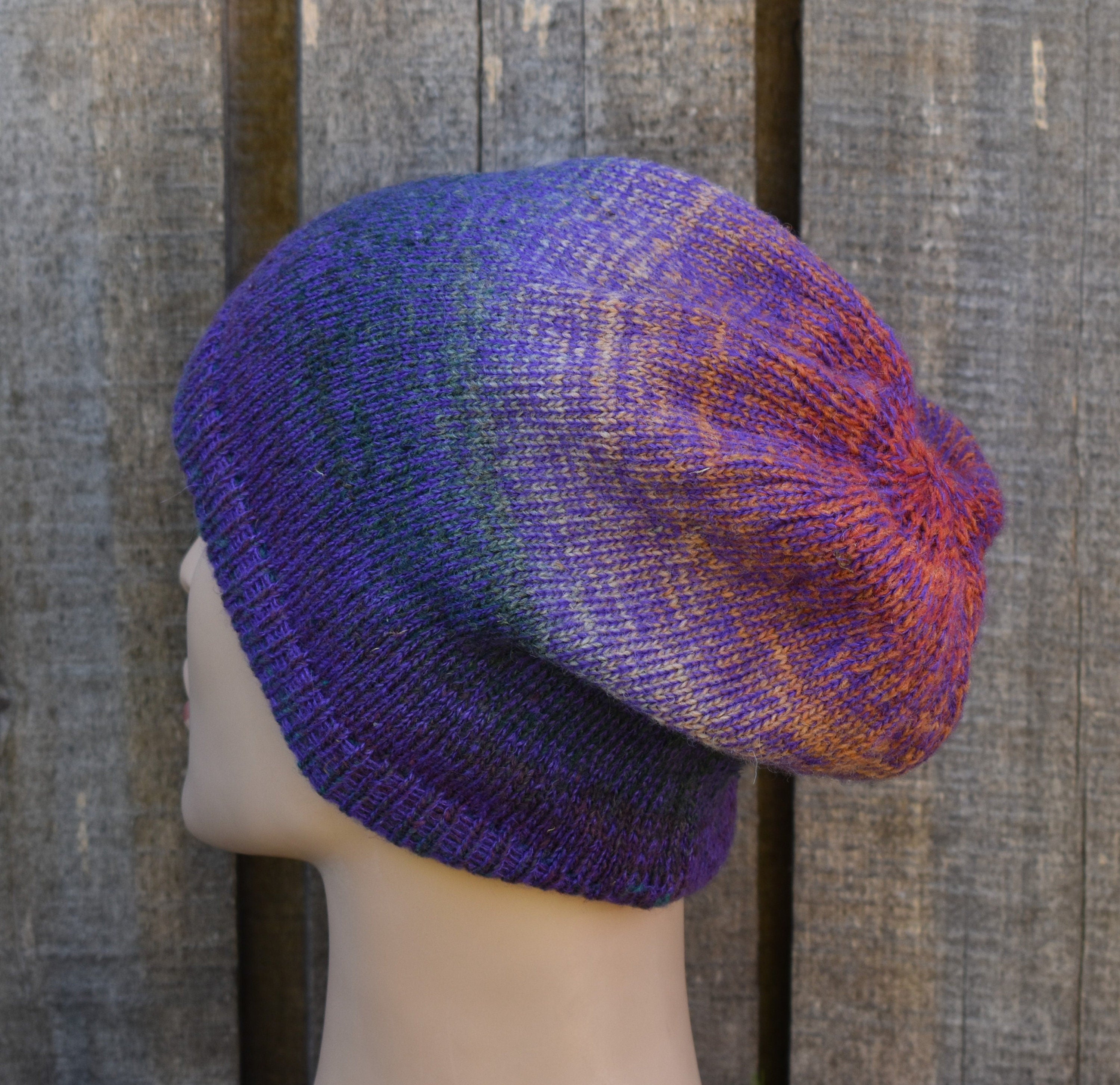 Handmade Wool Mohair Knit Beanie: Colorful Winter Hat.