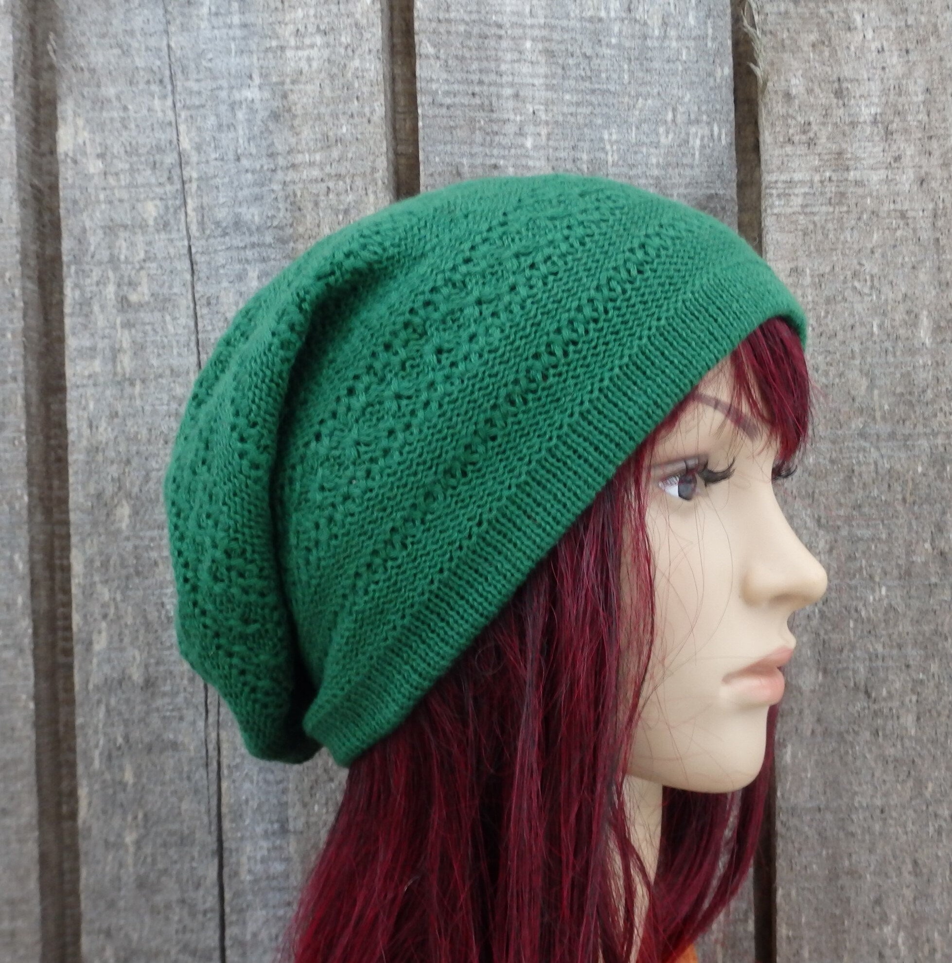 Knitted Cotton Summer Beanie: Breathable Slouch Hat, Beige