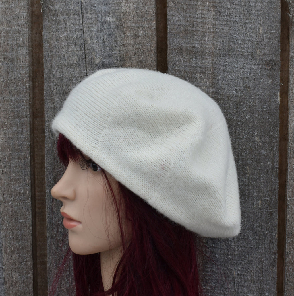 Cozy Wool Beret: Handmade Knit Women Hat - Slouchy French Style