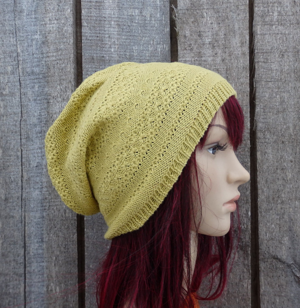 Knitted Cotton Summer Beanie: Breathable Slouch Hat, Beige