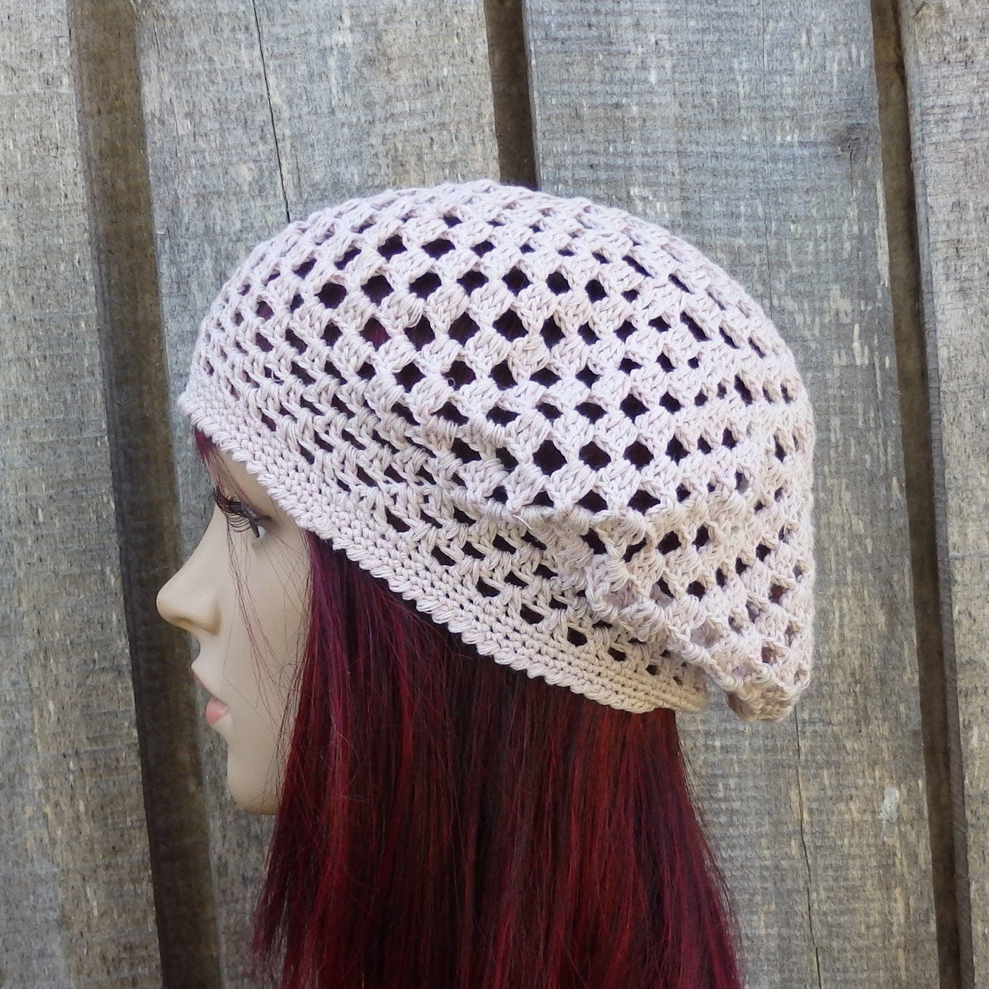 Light weight hat worn by a mannequin head