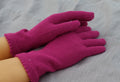 Gestrickte Winterhandschuhe aus warmer Merinowolle in leuchtendem Pink für Damen, voll Finger, Outdoor-Handschuhe