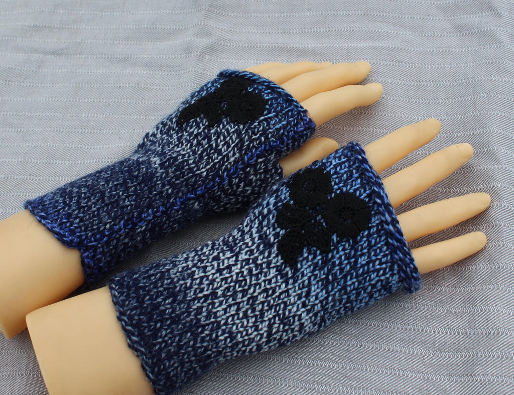 Acrylic Fingerless Gloves, knitted colorful arm warmers for mid season