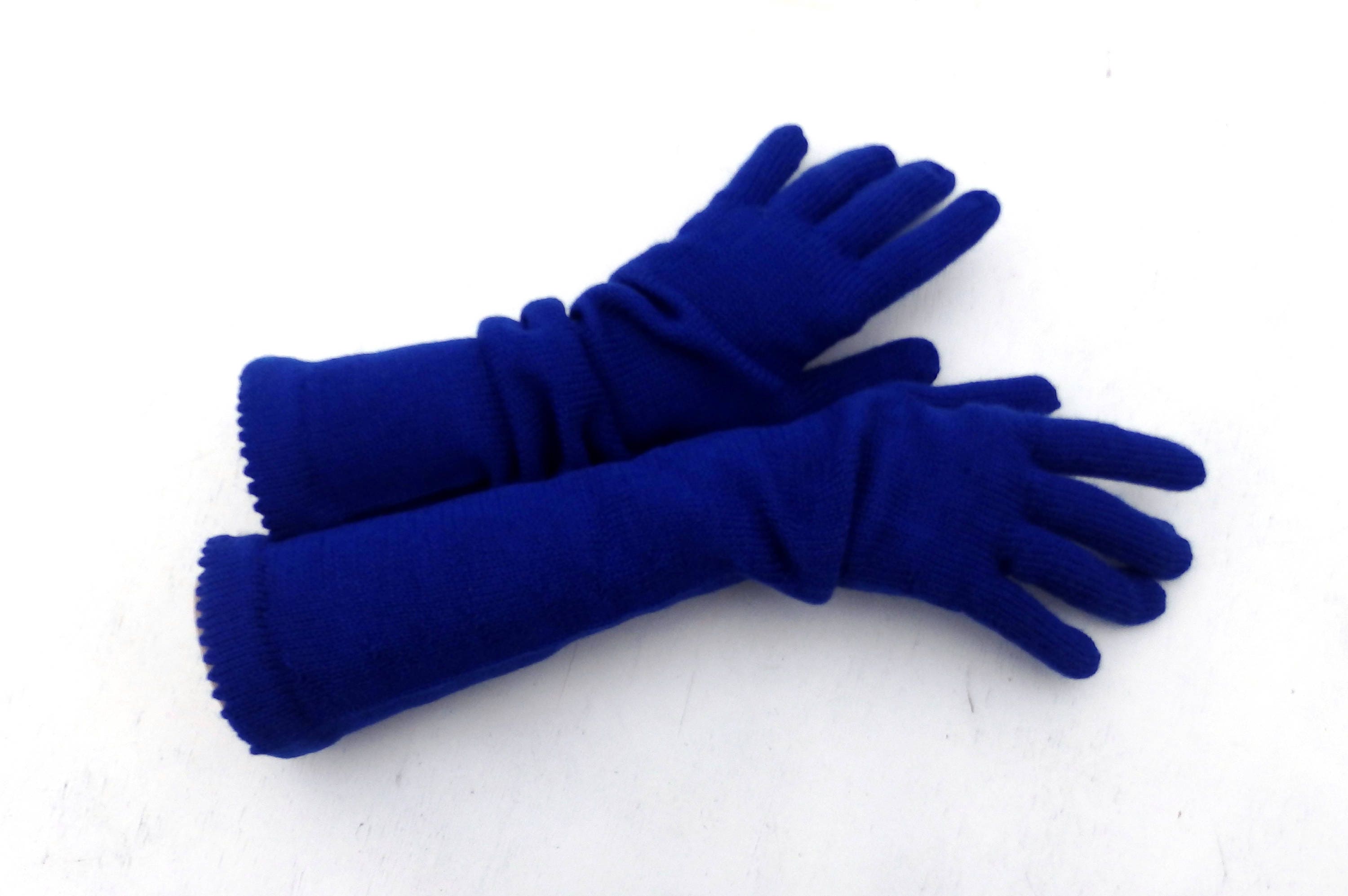 Pair of blue gloves on a white background