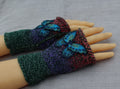 Acrylic Fingerless Gloves, knitted colorful arm warmers for mid season
