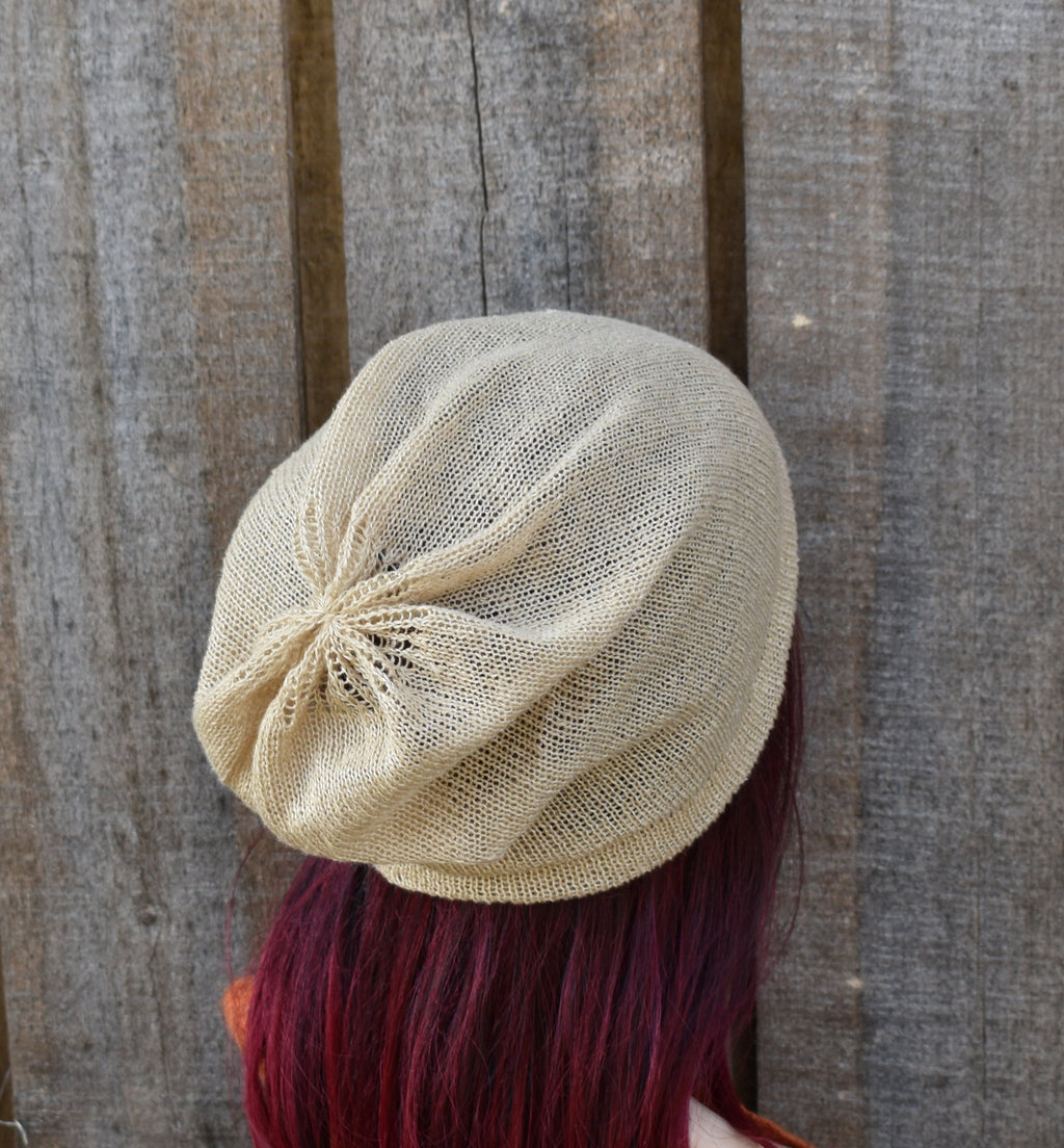 Knitted thin linen summer hat, breathable casual hat