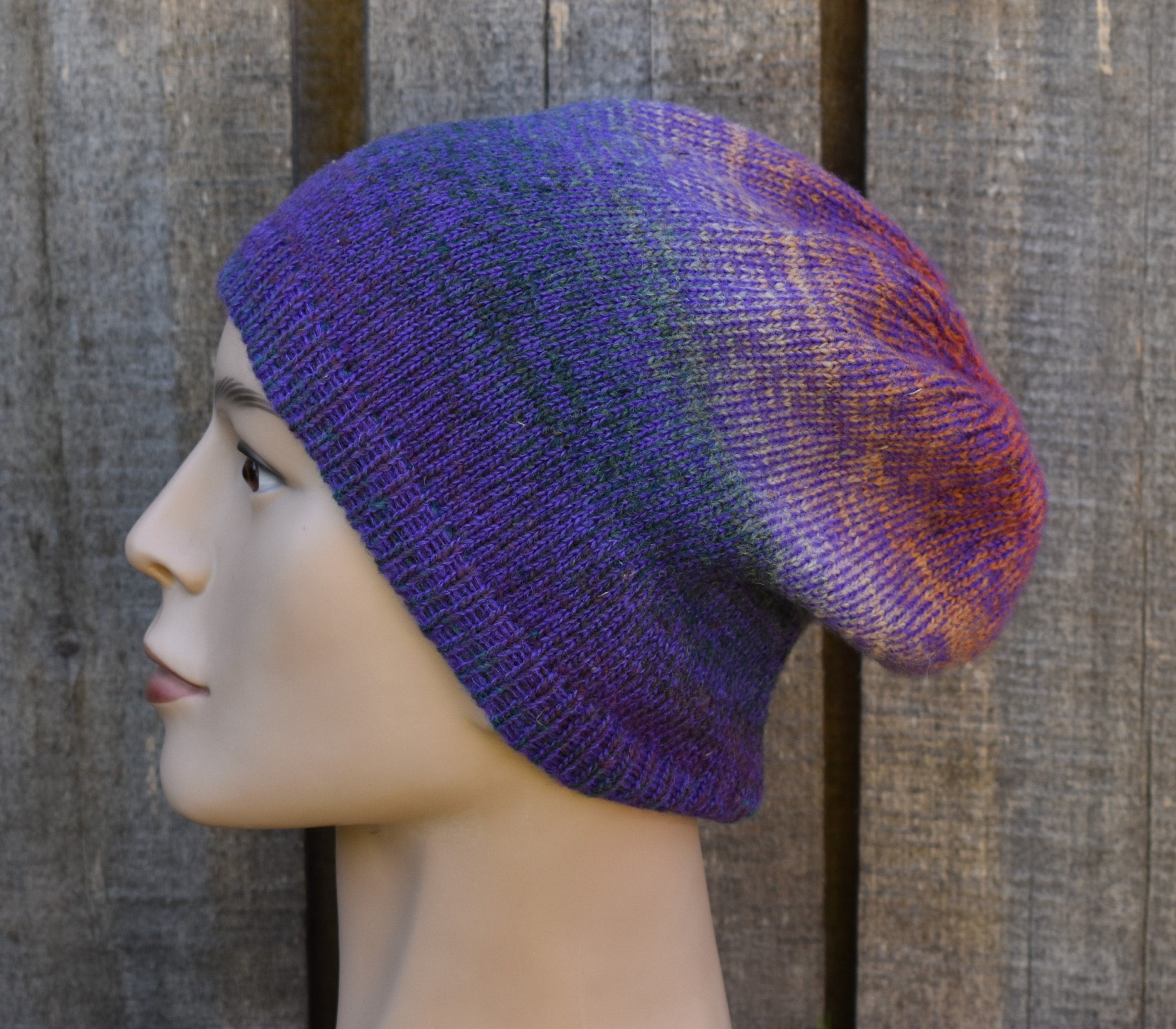 Handmade Wool Mohair Knit Beanie: Colorful Winter Hat.