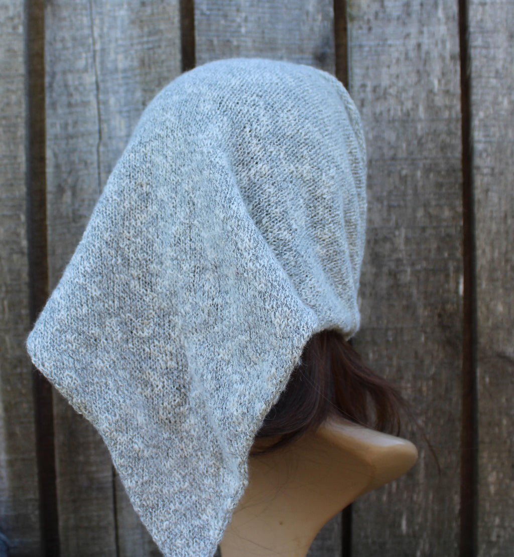 Luxurious Merino Wool Knit Kerchief / Headscarf