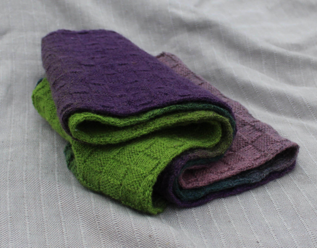 Hand-knitted Colorful Wool Scarf/Shawl