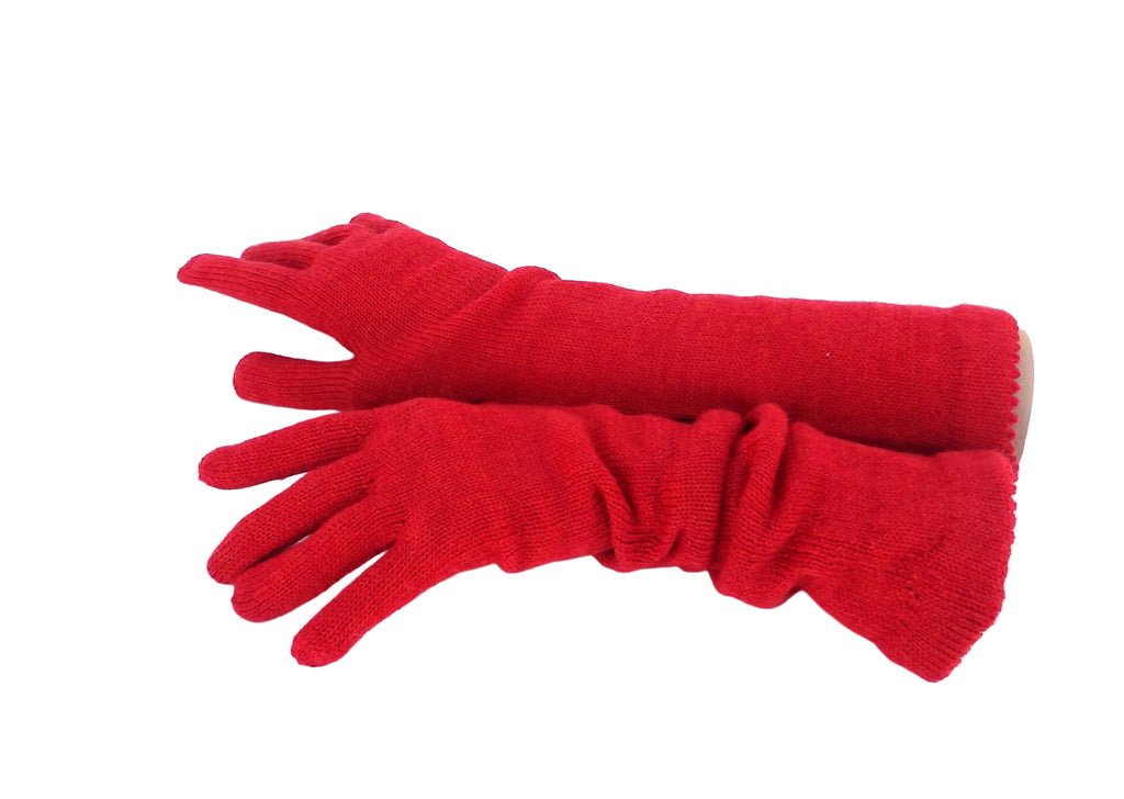 Pair of red gloves on a white background