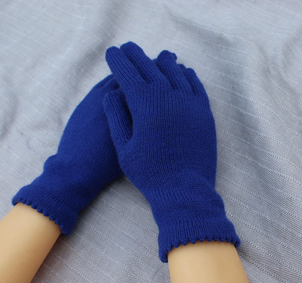 Merinowolle Strick-Fingerhandschuhe, Größe M Handwärmer