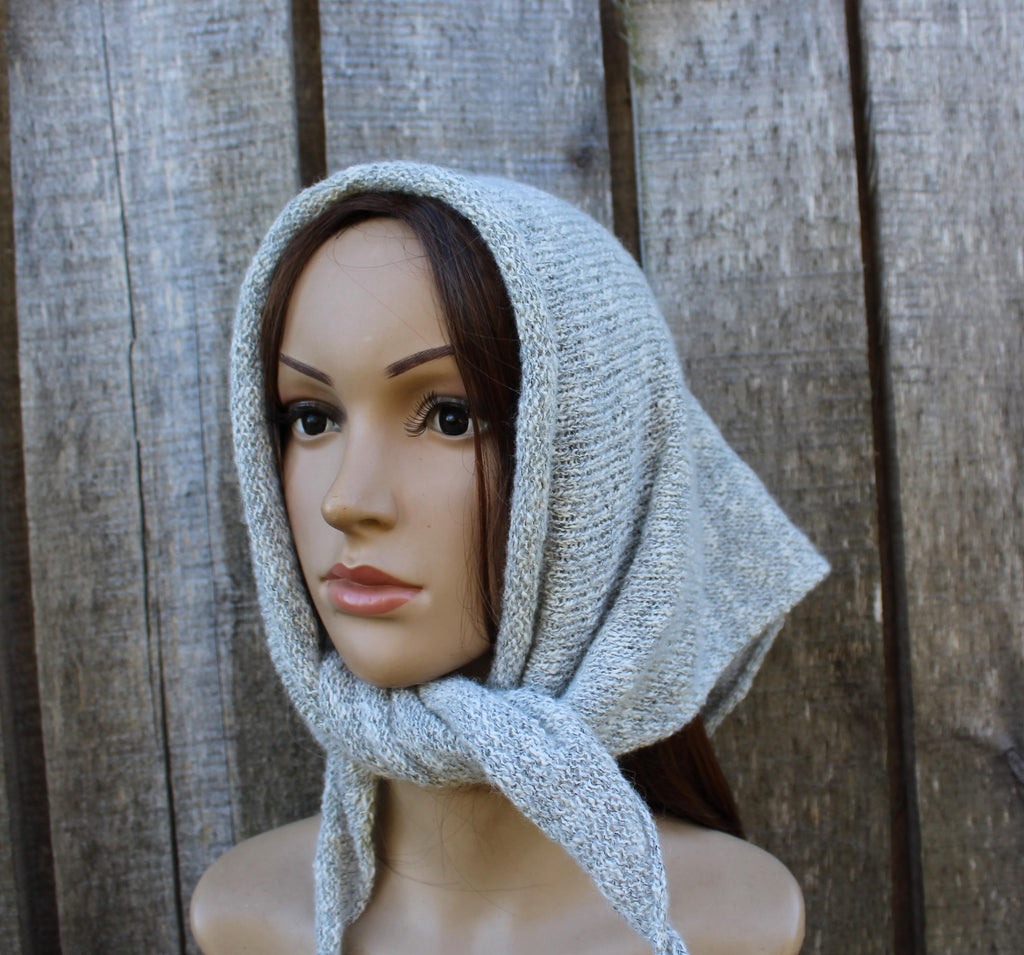 Luxurious Merino Wool Knit Kerchief / Headscarf