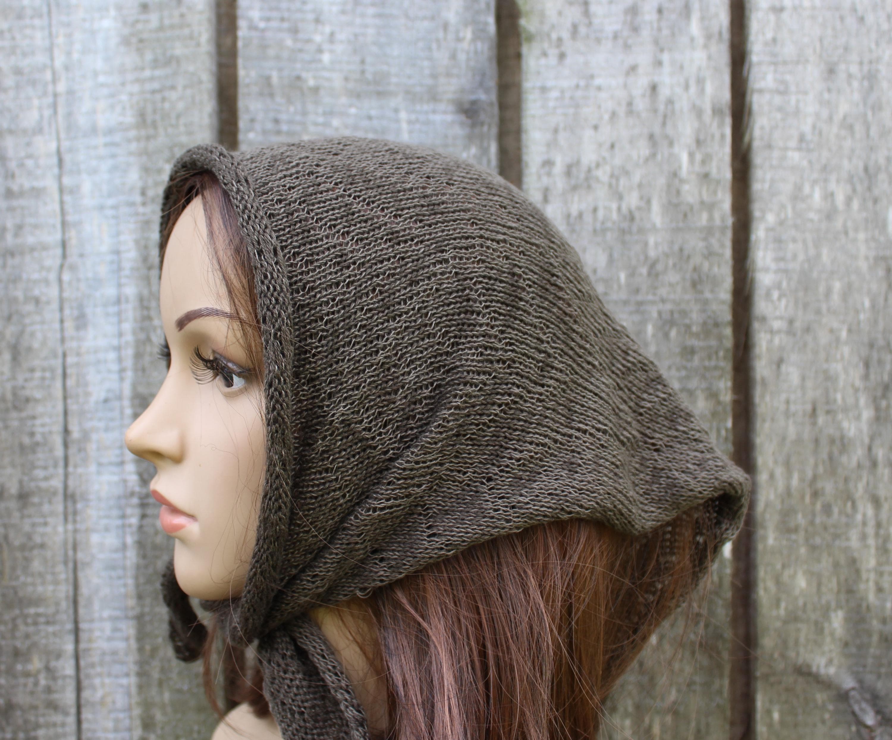 knit khaky cotton wool Kerchief / Headscarf