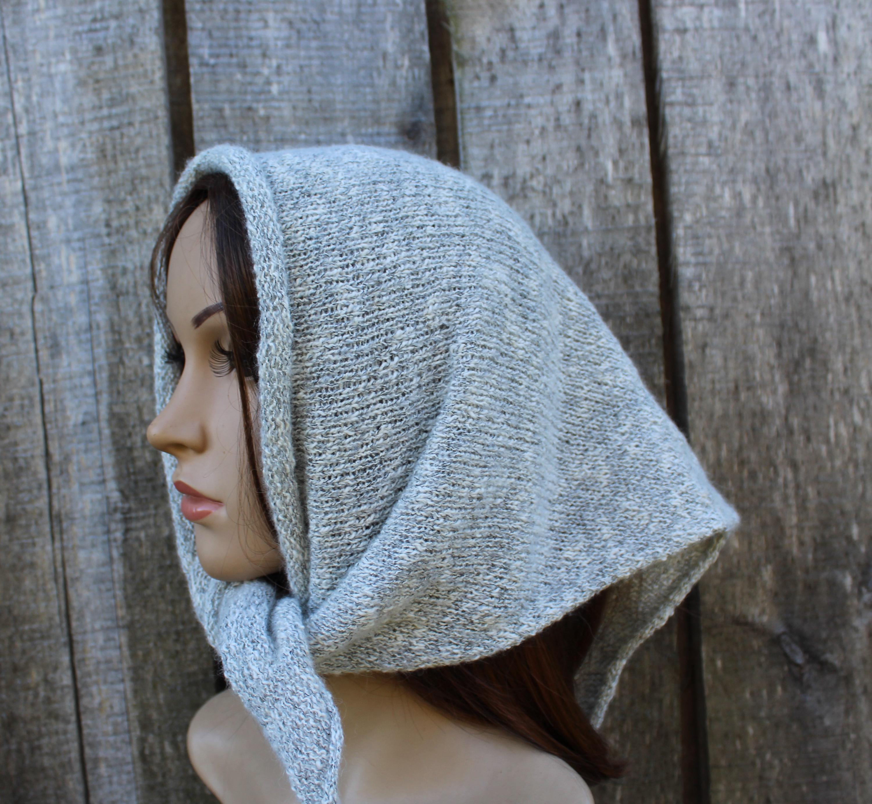 Luxurious Merino Wool Knit Kerchief / Headscarf