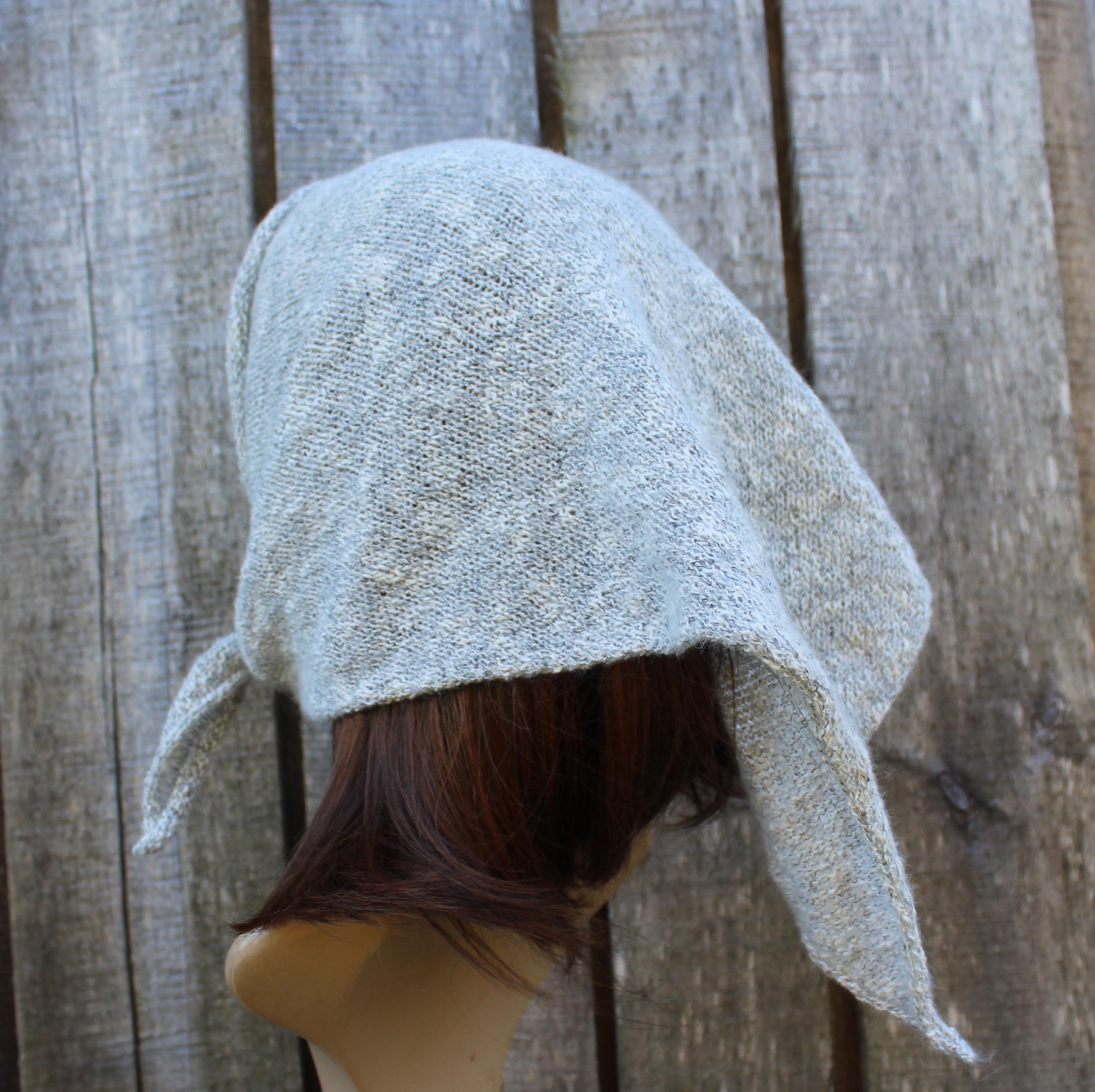 Luxurious Merino Wool Knit Kerchief / Headscarf
