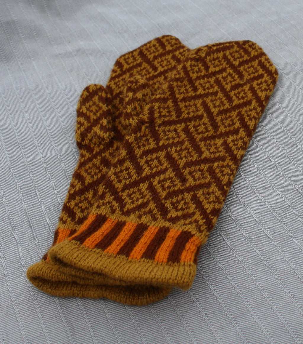 Latvian Hand-Knitted Wool Mittens | warm fair isle gloves