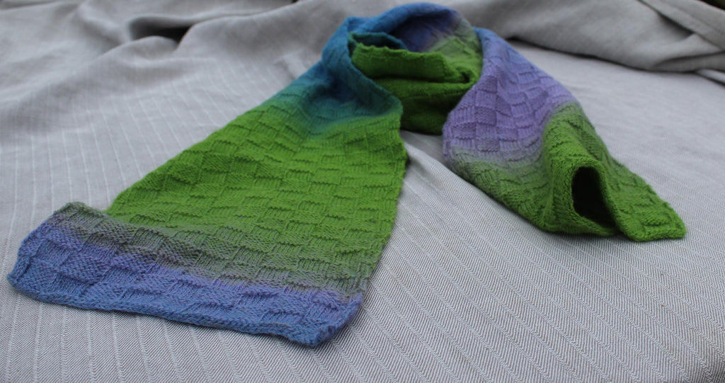 Hand-knitted Colorful Wool Scarf/Shawl