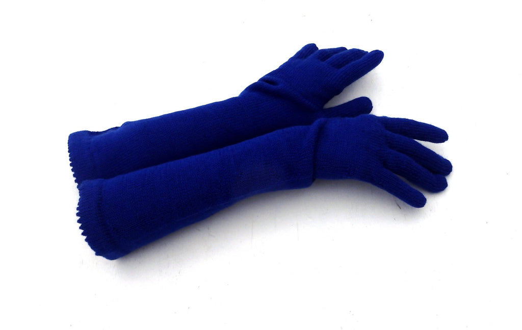 Pair of blue gloves on a white background