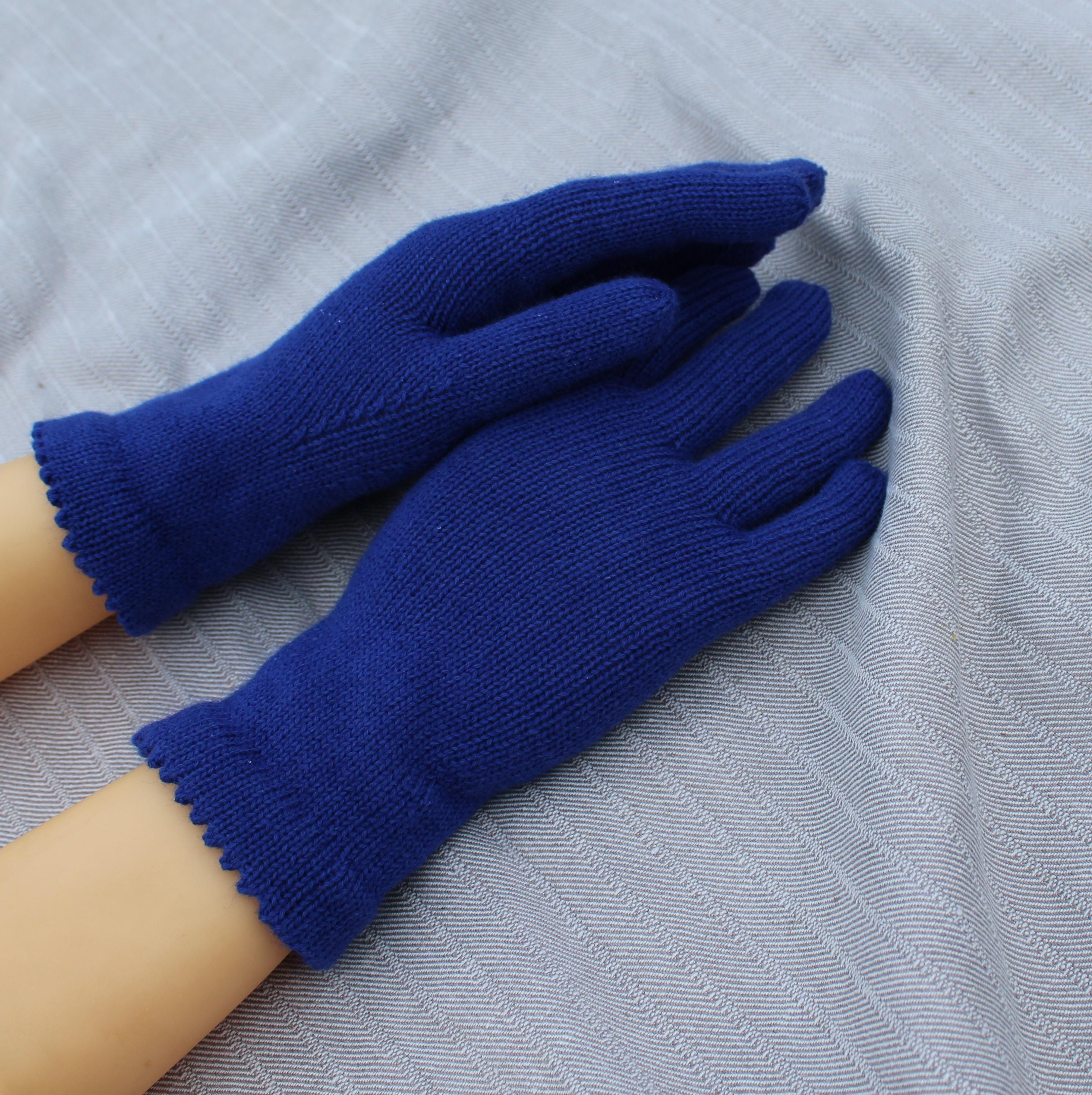 Merinowolle Strick-Fingerhandschuhe, Größe M Handwärmer