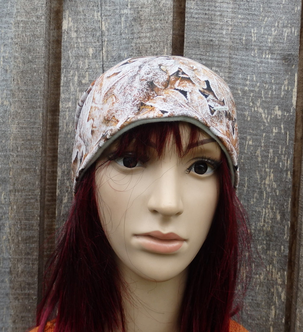 Knit cotton fabric  beanie, colorful lined  hat, sewn cap, brown hat