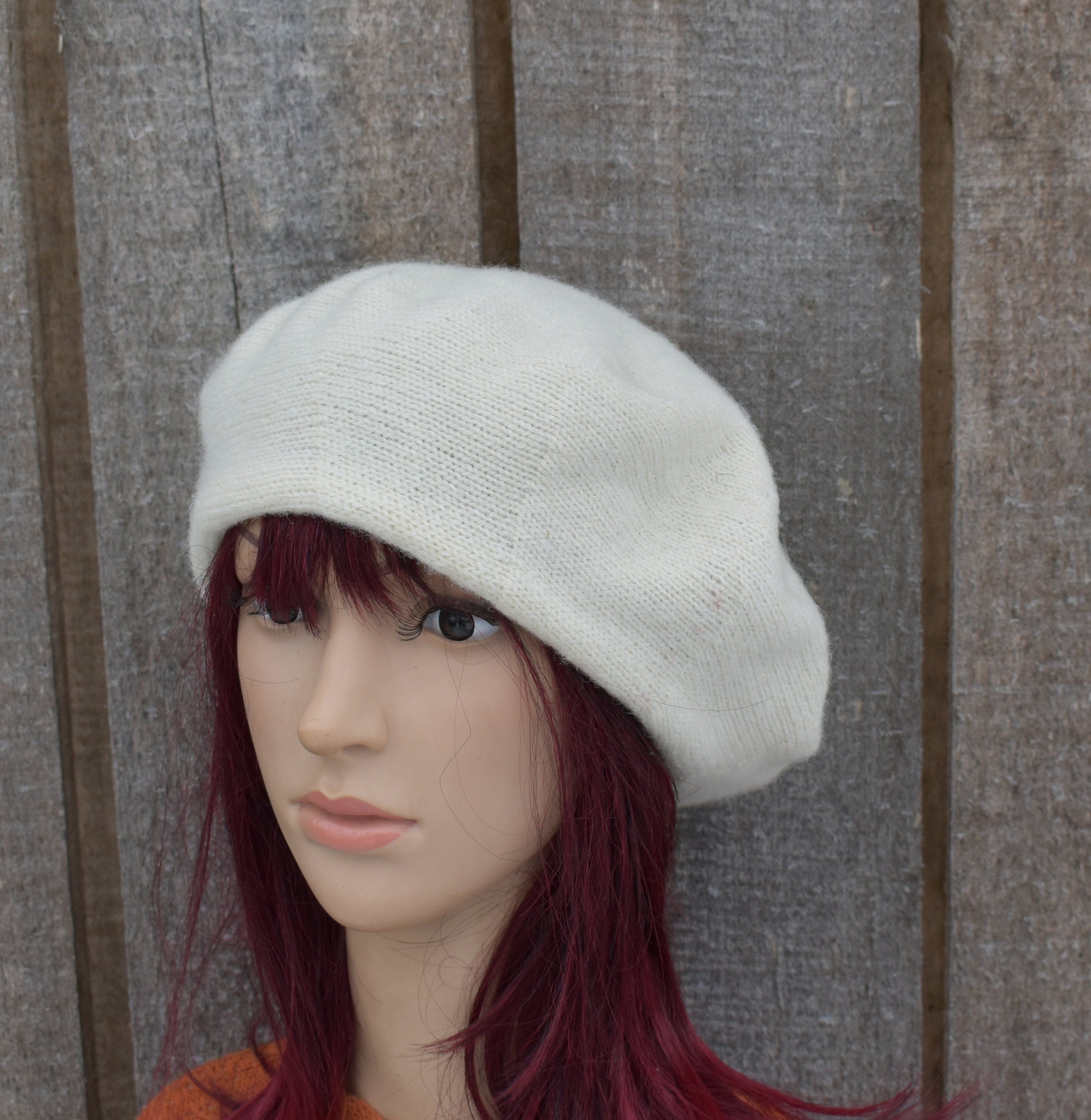 Cozy Wool Beret: Handmade Knit Women Hat - Slouchy French Style