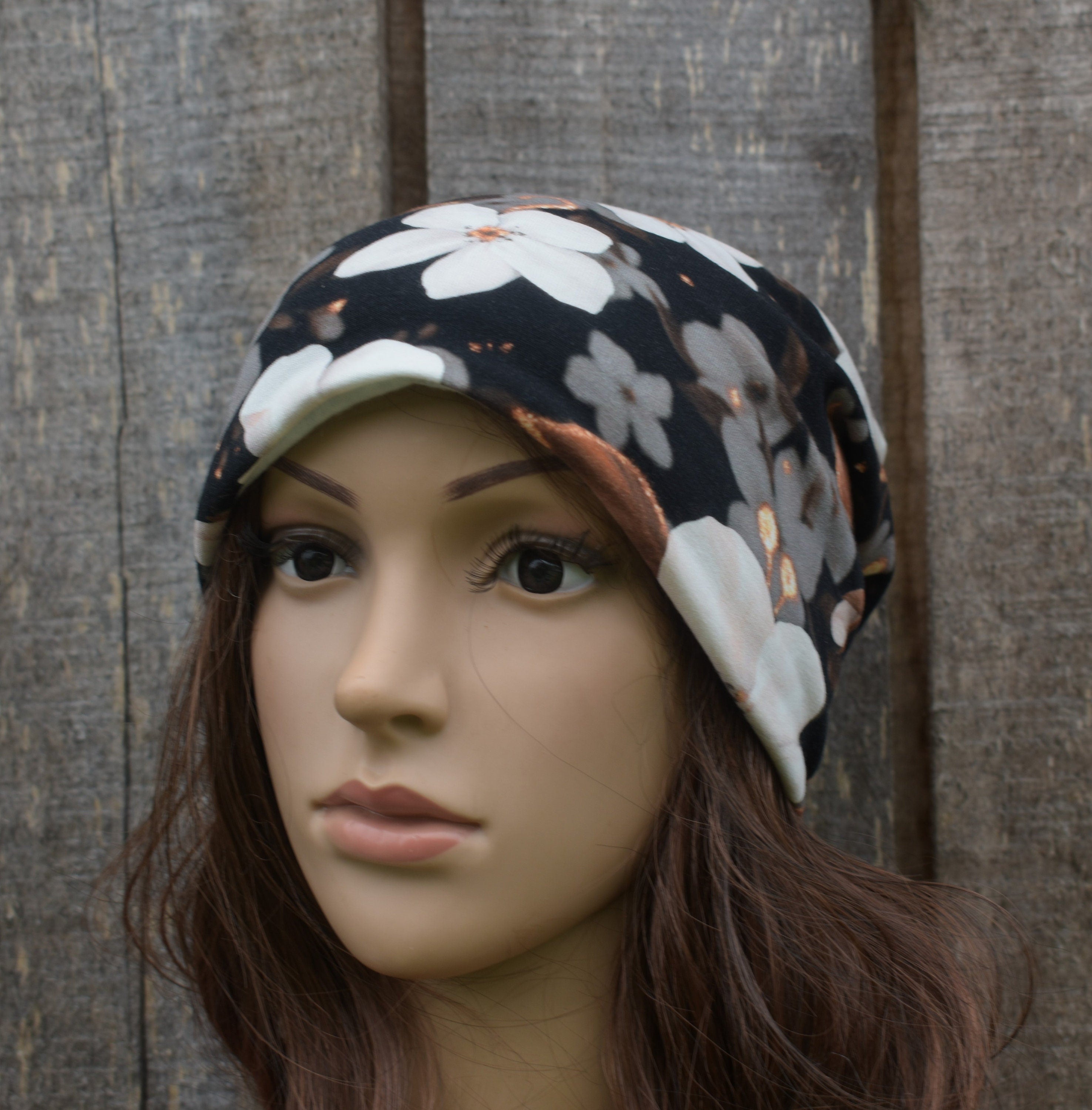Baumwoll-Doppelbeanie, bunt gefütterte Mütze, gestrickte weiche Stretch-Mütze, Damen-Herbst-Schlupfmütze