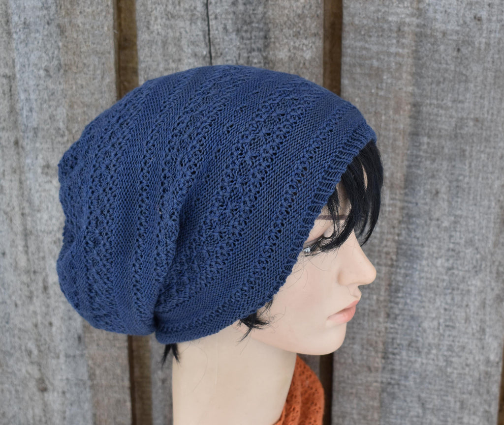 Knitted Cotton Summer Beanie: Breathable Slouch Hat, Beige