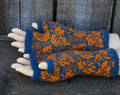knitted women Latvian arm warmers, handmade wool fingerless gloves, size M/L half mittens