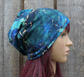 Strickmütze, bunte blaue Baumwollmütze, gestrickte gefütterte Beanie-Mütze, elastische Mütze