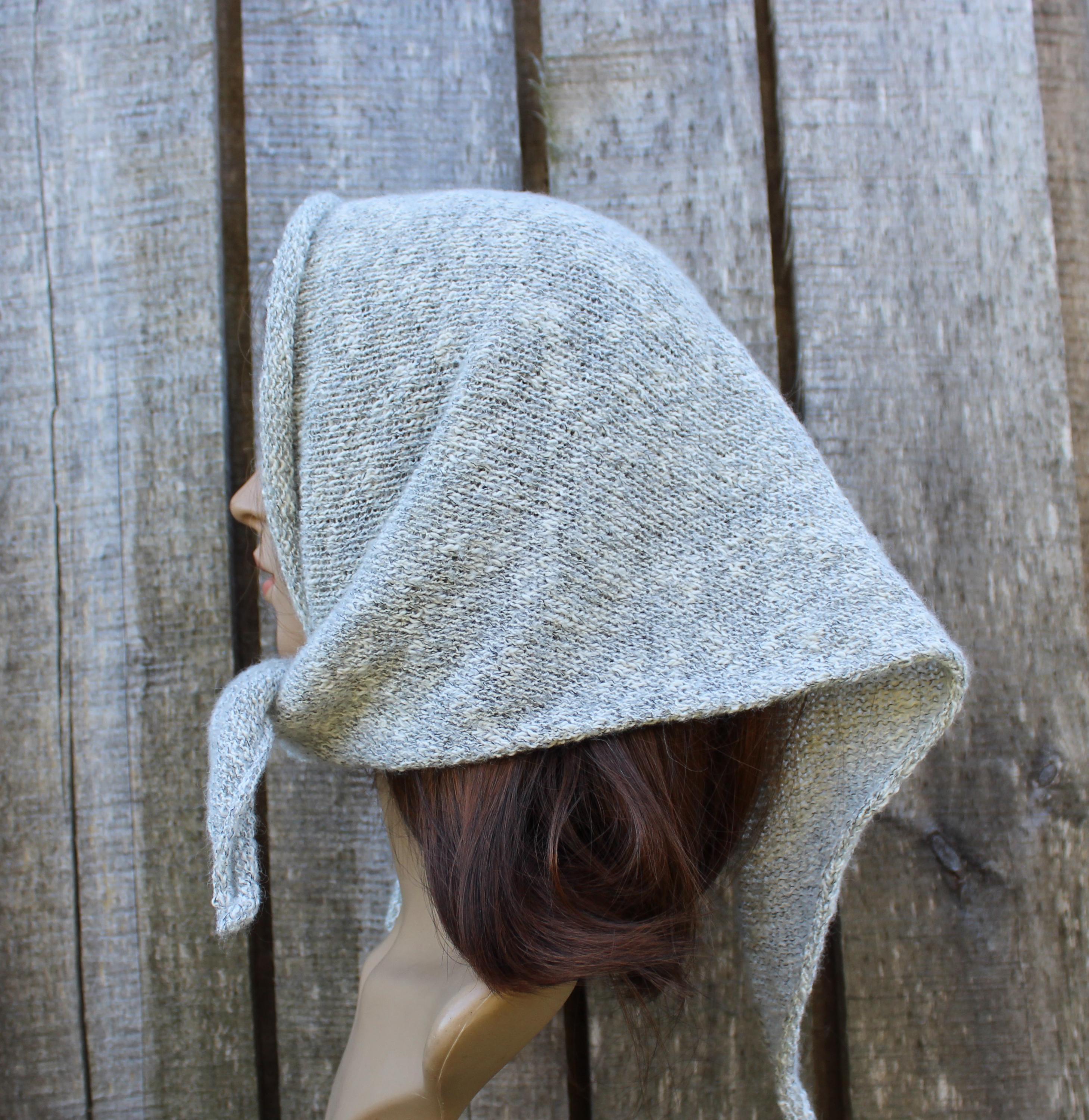 Luxurious Merino Wool Knit Kerchief / Headscarf