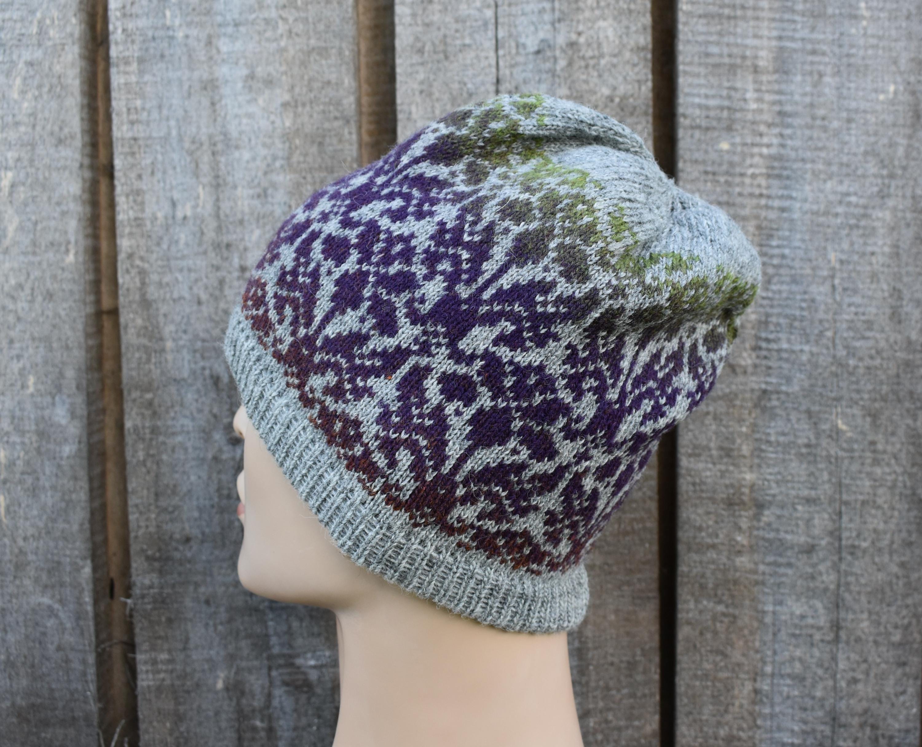 Handmade Fair Isle Wool Beanie: Scandinavian Knit Winter Hat