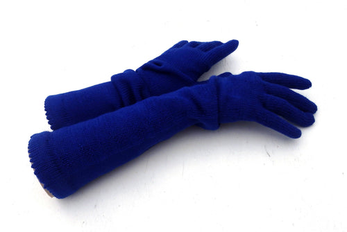 Pair of blue gloves on a white background