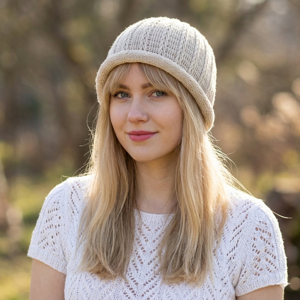 Knitted Cotton Beanie: Lightweight Ribbed Summer Hat