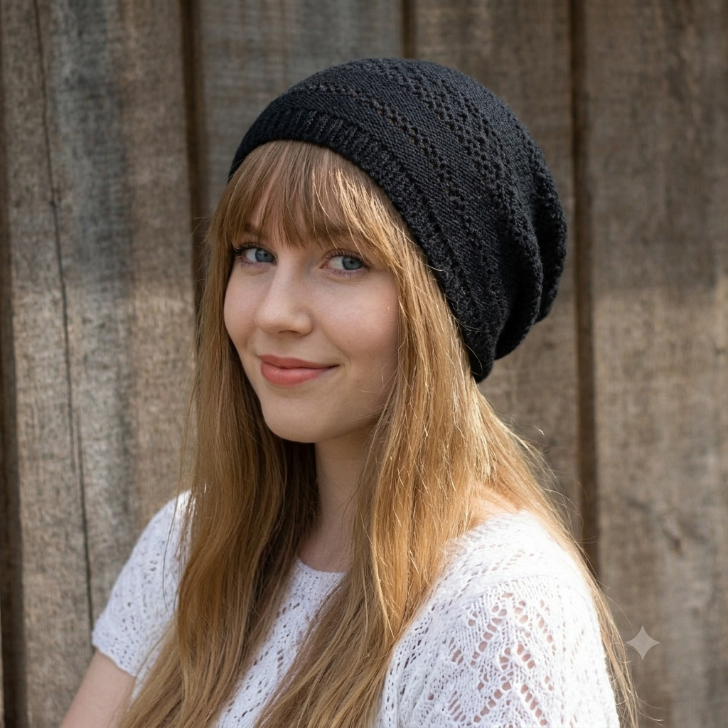 Hand-Knitted Cotton Lace Beanie | Breathable Unisex Summer Hat