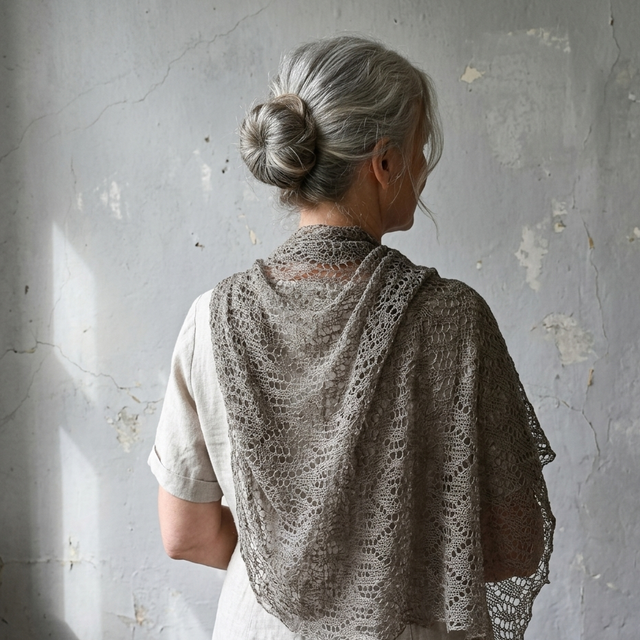 knitted linen shawl
