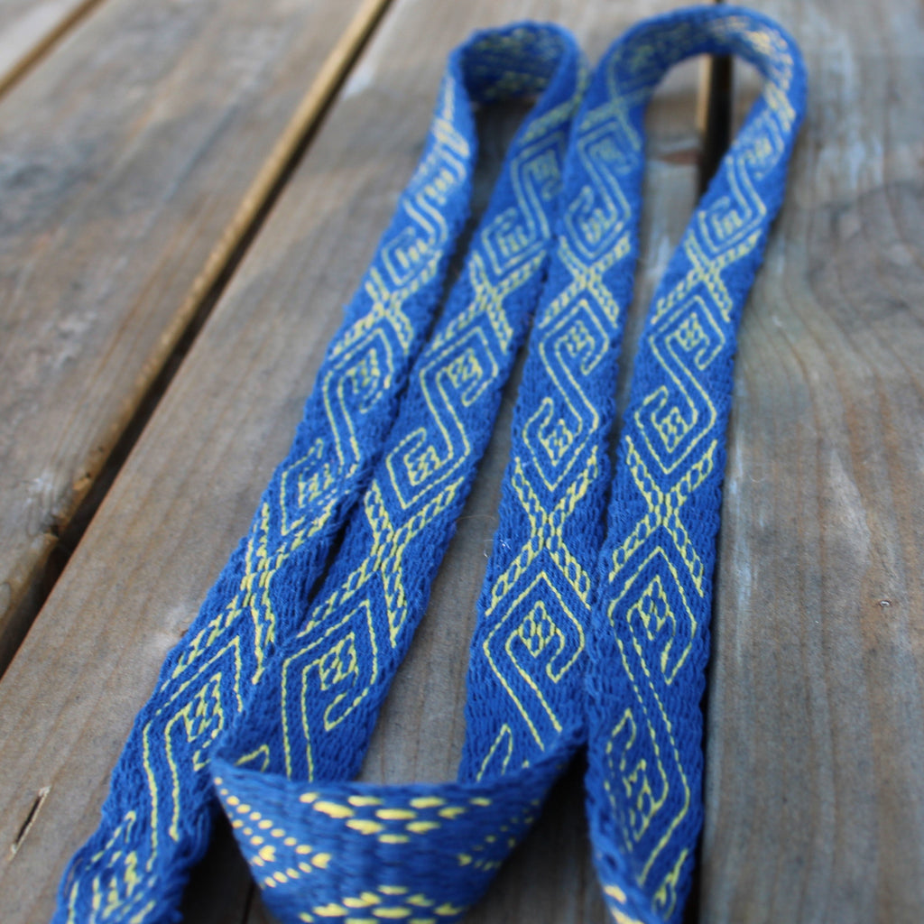 blue an yellow cotton belt