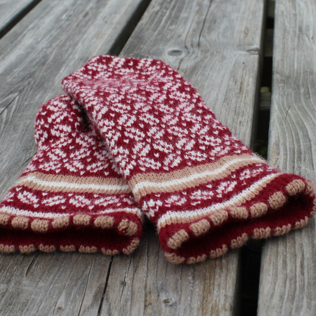 knitted warm wool mittens
