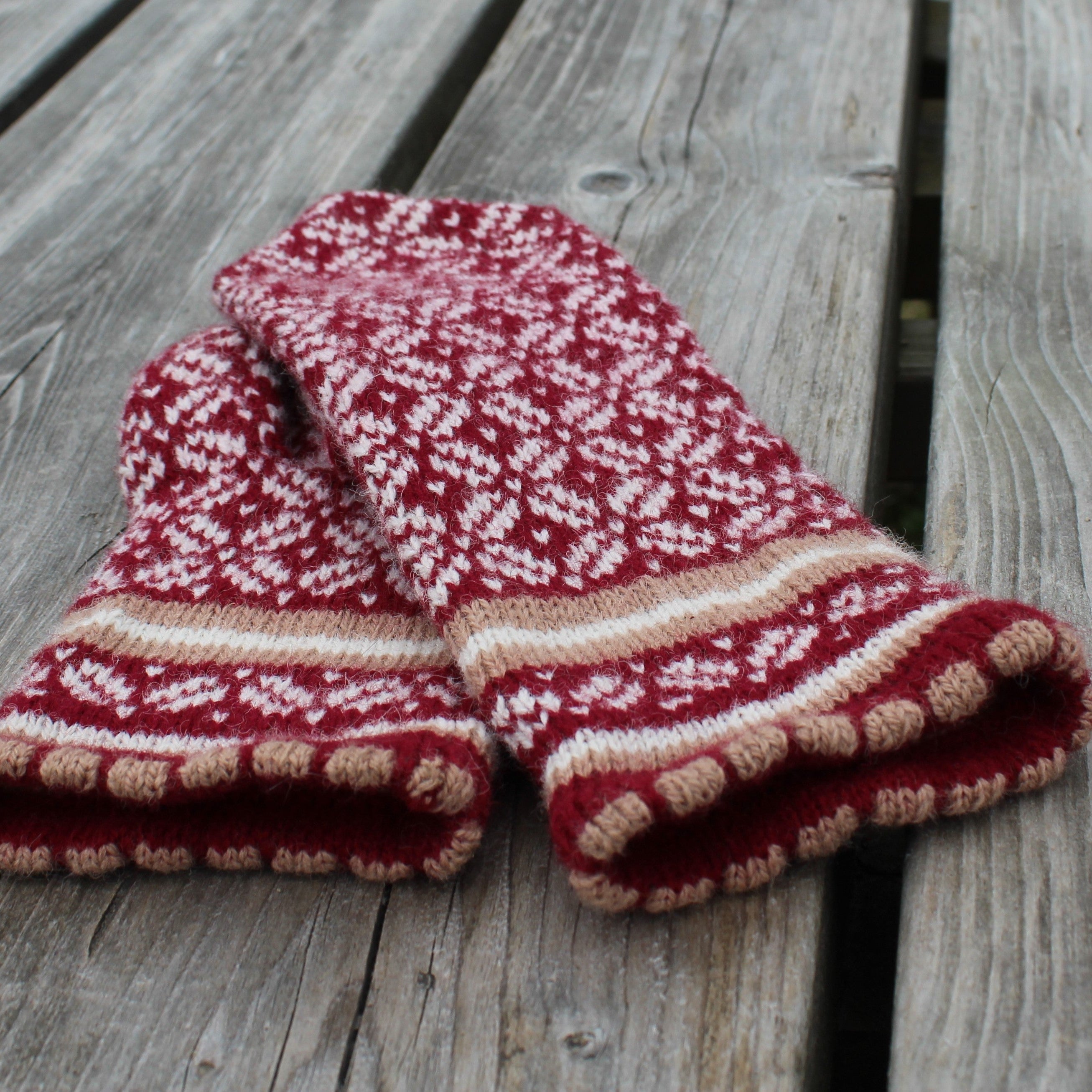 knitted warm wool mittens
