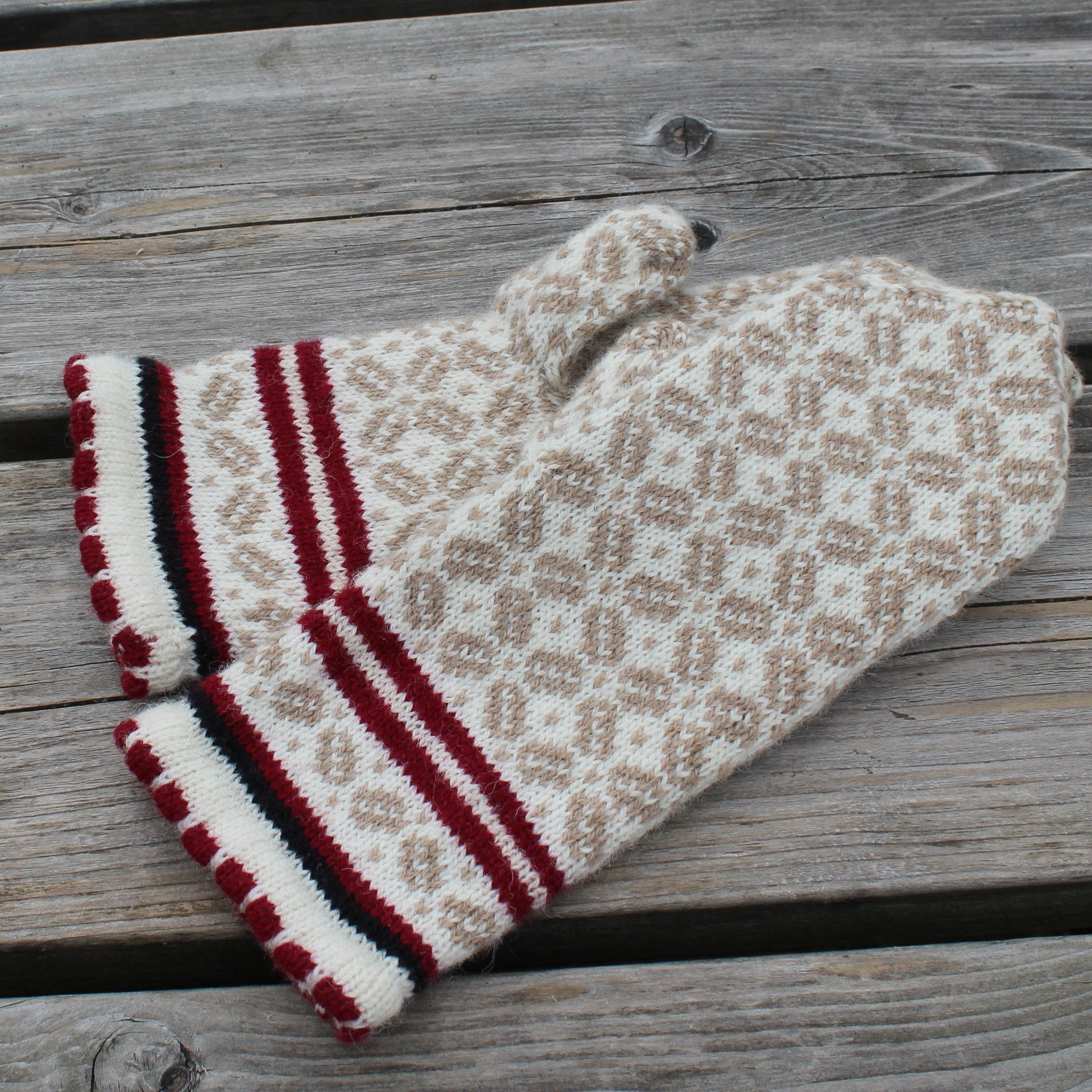 knit warm ethnic mittens