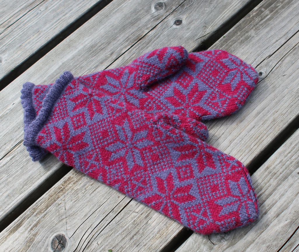 Handmade Wool Fair Isle Mittens: knit Latvian style gloves