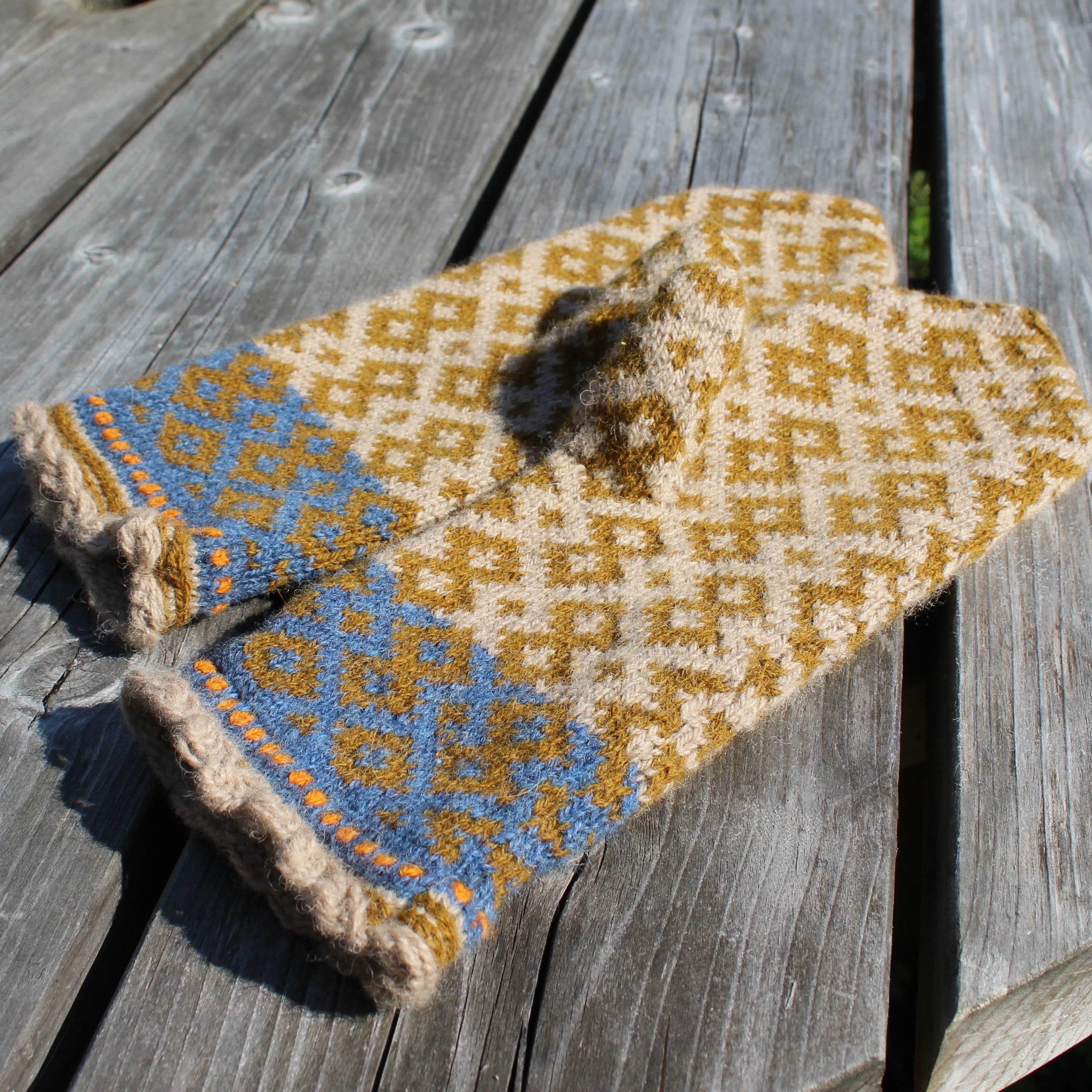 hand knitted Latvian mittens