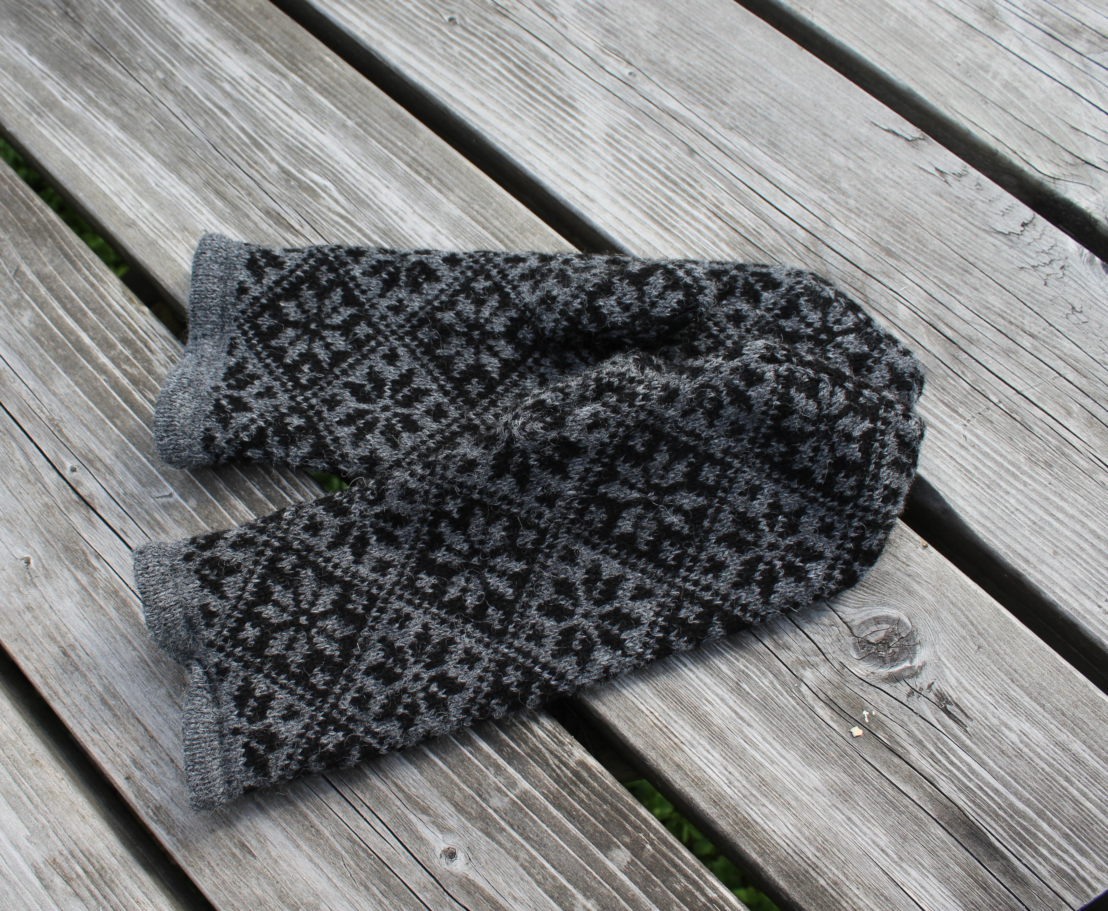 Knitted Fair Isle Wool Mittens:  Warm Latvian Gloves